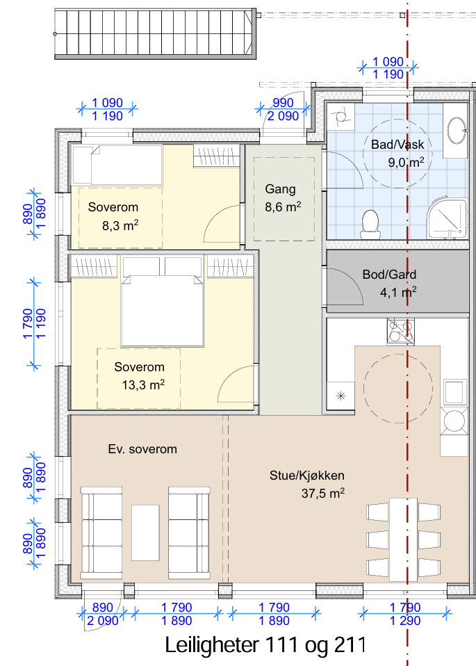 Plantegning leilighet 211